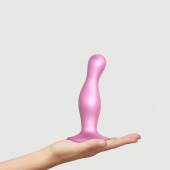 Розовая насадка Strap-On-Me Dildo Plug Curvy size M - Strap-on-me - купить с доставкой в Костроме