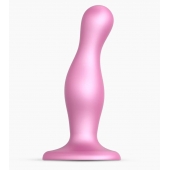 Розовая насадка Strap-On-Me Dildo Plug Curvy size M - Strap-on-me - купить с доставкой в Костроме