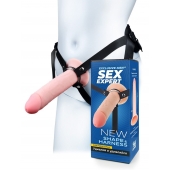 Мужской полый страпон на регулируемых ремешках - 22 см. - Sex Expert - купить с доставкой в Костроме