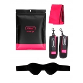 Черно-розовый эротический набор: маска, наручники и повязка - Erokay - купить с доставкой в Костроме