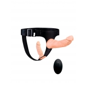 Женский страпон с 2 насадками, вибрацией и пультом ДУ - Erowoman-Eroman - купить с доставкой в Костроме