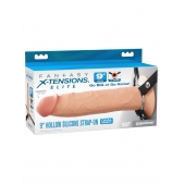 Телесный пустотелый фаллопротез 9’’ Hollow Silicone Strap-On - 24,1 см. - Pipedream - купить с доставкой в Костроме