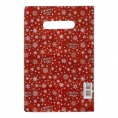 Красный подарочный новогодний пакет с вырубной ручкой (20х30 см) - Сима-Ленд - купить с доставкой в Костроме