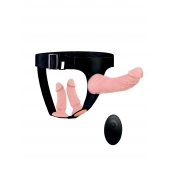 Женский страпон с 3 насадками и вибрацией - Erowoman-Eroman - купить с доставкой в Костроме