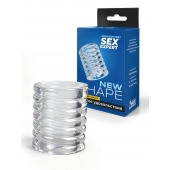 Прозрачная сквозная насадка на пенис с ребрышками - Sex Expert - в Костроме купить с доставкой