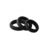 Набор из 3 черных эрекционных колец Smooth Silicone Cockring Pack - Dream Toys - в Костроме купить с доставкой