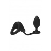Черное эрекционное кольцо с анальной пробкой Cockstrap With Anal Plug - Dream Toys - в Костроме купить с доставкой