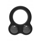 Черное эрекционное кольцо с утяжелителями Cockring Dual Weight - Dream Toys - в Костроме купить с доставкой