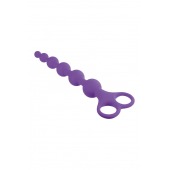 Фиолетовая анальная цепочка 8 Inch Ribbed Silicone Anal Beads - 26 см. - NMC