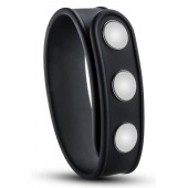 Черное эрекционное кольцо на кнопках - Blush Novelties - в Костроме купить с доставкой