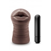 Коричневый мастурбатор-ротик Krystal Vibrating Masturbator - Blush Novelties - в Костроме купить с доставкой