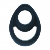 Черное эрекционное кольцо Double Ergo Silicone Cockring - Shots Media BV - в Костроме купить с доставкой