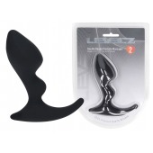 Черная анальная пробка для массажа простаты Double Ripple Silicone Prostate Massager - Shots Media BV - в Костроме купить с доставкой