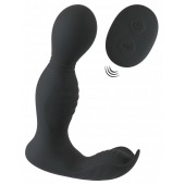 Черная анальная пробка с вибрацией, вращением и пультом ДУ RC Butt Plug with 2 Functions - Orion - в Костроме купить с доставкой