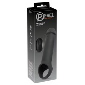 Черная вибронасадка для пениса с хомутом для мошонки и пультом ДУ Remote Controlled Penis Extension - Orion - в Костроме купить с доставкой