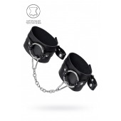 Черные оковы из толстой кожи с люверсами - Pecado - купить с доставкой в Костроме