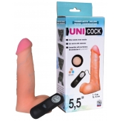 Фаллическая насадка Харнесс UNICOCK 5,5  с вибрацией - 17 см. - LOVETOY (А-Полимер) - купить с доставкой в Костроме