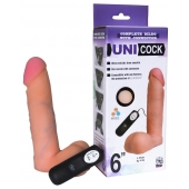 Фаллическая насадка Харнесс UNICOCK 6  с вибрацией - 18 см. - LOVETOY (А-Полимер) - купить с доставкой в Костроме