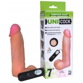 Фаллическая насадка Харнесс UNICOCK 7  с вибрацией - 19 см. - LOVETOY (А-Полимер) - купить с доставкой в Костроме