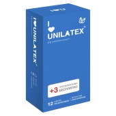 Классические презервативы Unilatex Natural Plain - 12 шт. + 3 шт. в подарок - Unilatex - купить с доставкой в Костроме