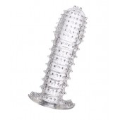 Гелевая прозрачная насадка c шипами - 12 см. - Toyfa Basic - в Костроме купить с доставкой