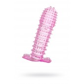 Гелевая розовая насадка с шипами - 12 см. - Toyfa Basic - в Костроме купить с доставкой