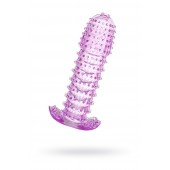 Гелевая фиолетовая насадка с шипами - 12 см. - Toyfa Basic - в Костроме купить с доставкой