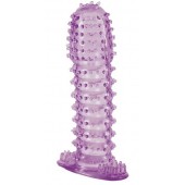 Гелевая фиолетовая насадка с шипами - 12 см. - Toyfa Basic - в Костроме купить с доставкой