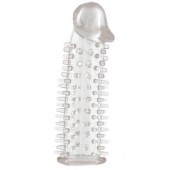 Прозрачная насадка на половой член с закрытой головкой и шипами - 12,5 см. - Toyfa Basic - в Костроме купить с доставкой