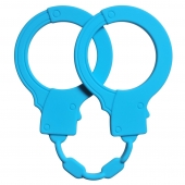 Голубые силиконовые наручники Stretchy Cuffs Turquoise - Lola Games - купить с доставкой в Костроме