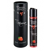 Массажное масло с ароматом клубники Huile de Massage Gourmande Fraise des Bois - 59 мл. - Plaisir Secret - купить с доставкой в Костроме