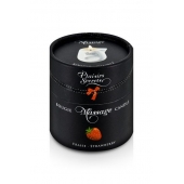 Массажная свеча с ароматом клубники Bougie de Massage Gourmande Fraise - 80 мл. - Plaisir Secret - купить с доставкой в Костроме