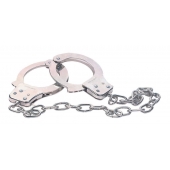 Наручники из металла с длинной цепочкой CHROME HANDCUFFS METAL HANDCUFFS W. KEY - NMC - купить с доставкой в Костроме
