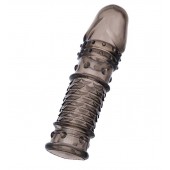 Дымчатая закрытая насадка ToyFa XLover с чешуйками и пупырышками - 13,5 см. - ToyFa - в Костроме купить с доставкой