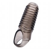 Дымчатая насадка с рёбрышками и подхватом мошонки ToyFa XLover - 12,5 см. - ToyFa - в Костроме купить с доставкой