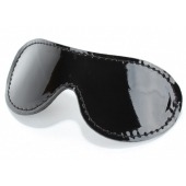 Чёрная лаковая маска на глаза - БДСМ Арсенал - купить с доставкой в Костроме