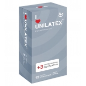 Презервативы с рёбрами Unilatex Ribbed - 12 шт. + 3 шт. в подарок - Unilatex - купить с доставкой в Костроме