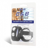 Утяжка на пенис с клёпками Duo Snap Cock And Ball Ring - BlueLine - купить с доставкой в Костроме