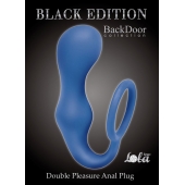 Синее эрекционное кольцо с анальной пробкой Double Pleasure Anal Plug - Lola Games - в Костроме купить с доставкой