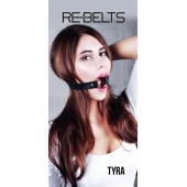 Чёрный кожаный чокер-кляп Tyra Black - Rebelts - купить с доставкой в Костроме