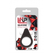 Чёрное эрекционное кольцо LIT-UP SILICONE STIMU RING 1 BLACK - Dream Toys - в Костроме купить с доставкой