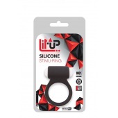 Чёрное эрекционное виброкольцо LIT-UP SILICONE STIMU RING 3 BLACK - Dream Toys - в Костроме купить с доставкой