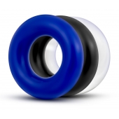Набор из 3 разноцветных колец Stay Hard Donut Rings - Blush Novelties - в Костроме купить с доставкой