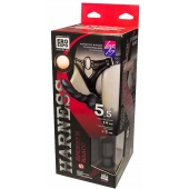 Пояс харнесс премиум класса WOMAN SIMPLEX(S) с 3 черными насадками - LOVETOY (А-Полимер) - купить с доставкой в Костроме