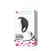 Чёрное эрекционное кольцо с вибрацией Rabbit Vibrator - Baile - в Костроме купить с доставкой