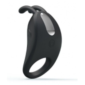 Чёрное эрекционное кольцо с вибрацией Rabbit Vibrator - Baile - в Костроме купить с доставкой