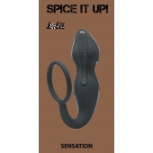 Серое эрекционное кольцо Sensation с анальным стимулятором - Lola Games - в Костроме купить с доставкой