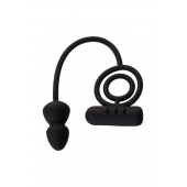 Чёрное эрекционное кольцо с вибропулькой и анальным хвостом - Erotist Adult Toys - в Костроме купить с доставкой