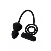 Чёрное эрекционное кольцо с вибростимулятором и анальным хвостом - Erotist Adult Toys - в Костроме купить с доставкой