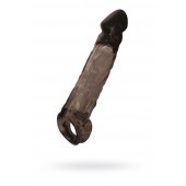 Чёрная насадка на пенис Tс подхватом - 19,5 см. - ToyFa - в Костроме купить с доставкой